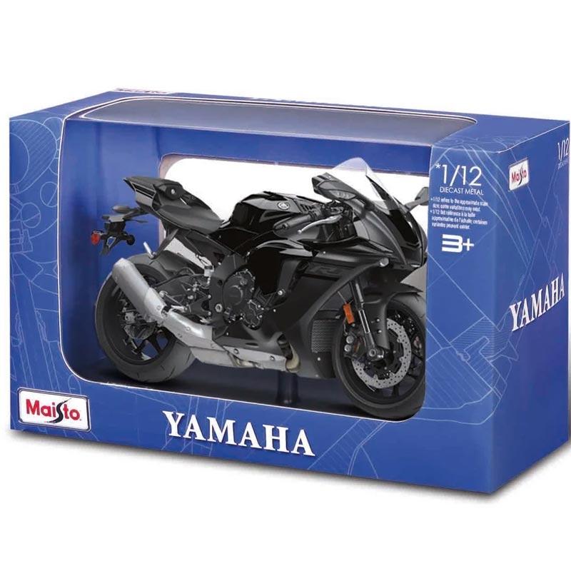 Modellino di moto Maisto Yamaha YZF-R1 in scala 1:12, colore nero.