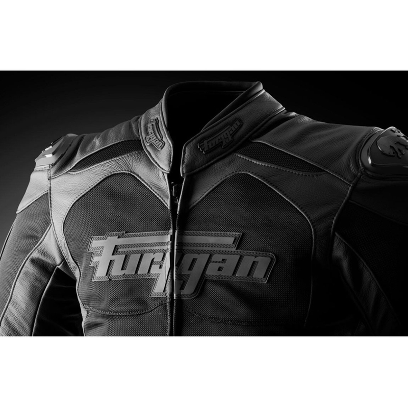Giacca da moto in pelle Furygan Speed Mesh 3 nera - seconda qualità - II. qualità