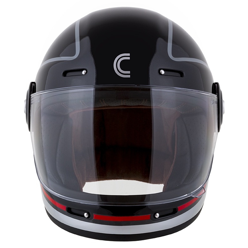 Casco integrale da moto Cassida Fibre Jawa Sport nero-argento-rosso 2 - II qualità - II. qualità