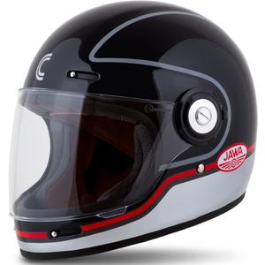 Casco integrale da moto Cassida Fibre Jawa Sport nero-argento-rosso 2 - II qualità - II. qualità