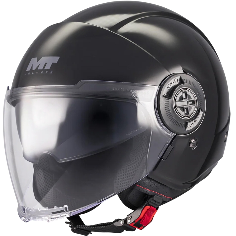 Casco moto jet MT Viale SV S Pure A1 nero - II. qualità