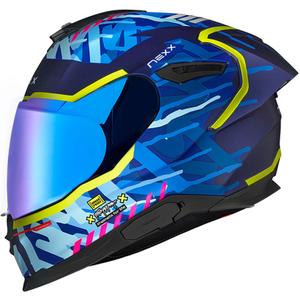 Casco moto integrale Nexx Y.100R Urbangram blu scuro Saldi - II. qualità
