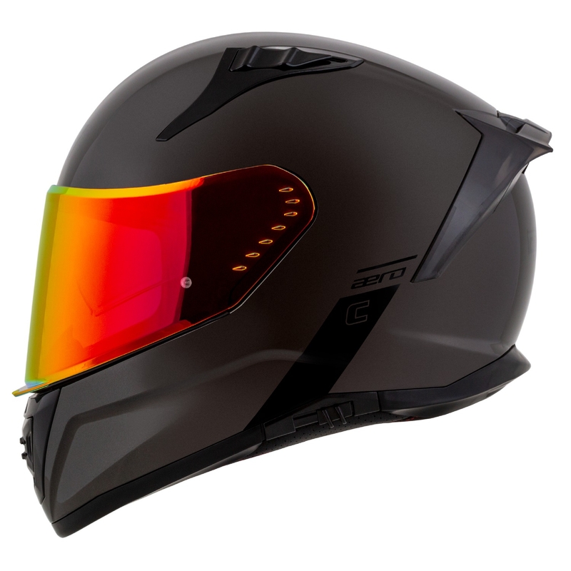 Casco integrale da moto Cassida Aero Super Mono nero lucido cromato-nero - II. qualità