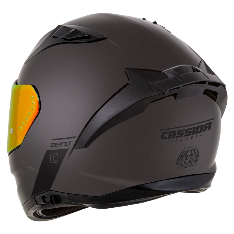Casco integrale da moto Cassida Aero Super Mono nero lucido cromato-nero - II. qualità