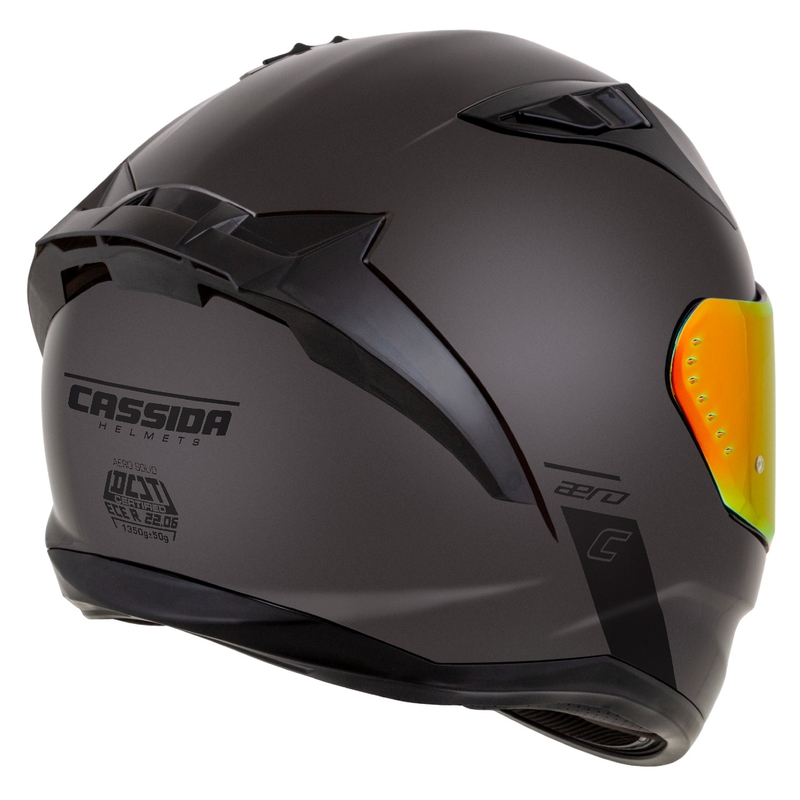 Casco integrale da moto Cassida Aero Super Mono nero lucido cromato-nero - II. qualità