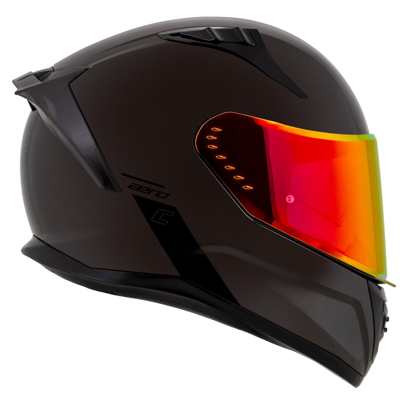 Casco integrale da moto Cassida Aero Super Mono nero lucido cromato-nero - II. qualità