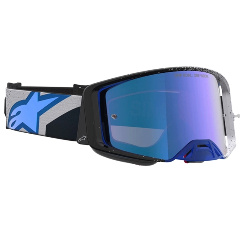 Occhiali da motocross Alpinestars Supertech Hiten nero-blu
