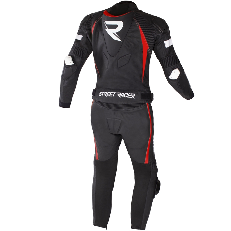 Tuta da moto in pelle Street Racer Fast Track 2.1 nera-rossa - II. qualità