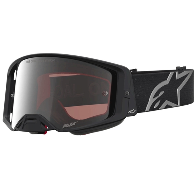 Occhiali da motocross Alpinestars Supertech Vesta nero opaco-argento