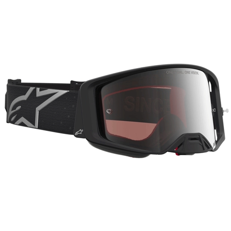 Occhiali da motocross Alpinestars Supertech Vesta nero opaco-argento