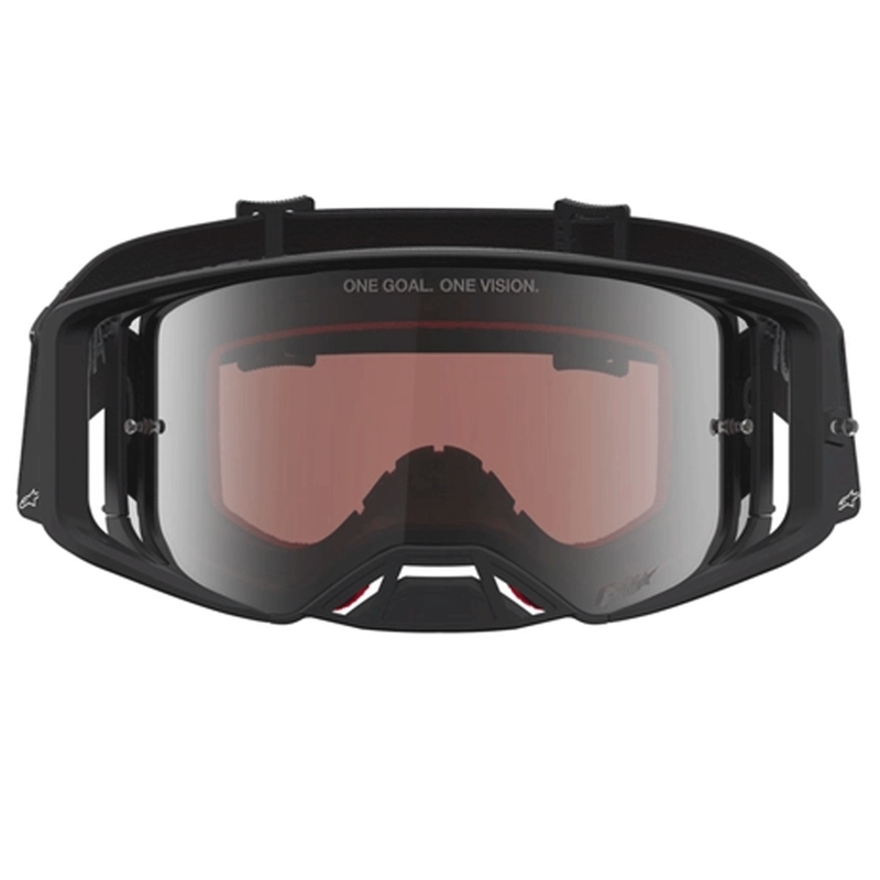 Occhiali da motocross Alpinestars Supertech Vesta nero opaco-argento