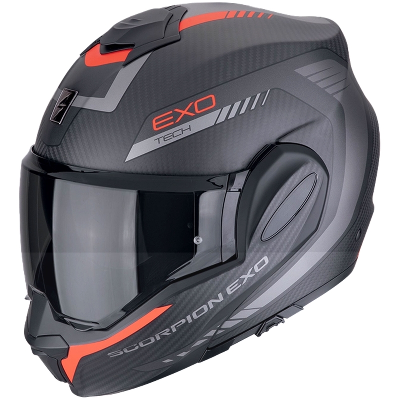 Casco moto pieghevole Scorpion EXO-TECH EVO CARBON COSY nero opaco-rosso - II. qualità