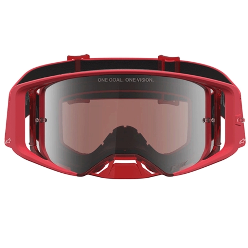 Occhiali da motocross Alpinestars Supertech Vesta rosso fluo cromato