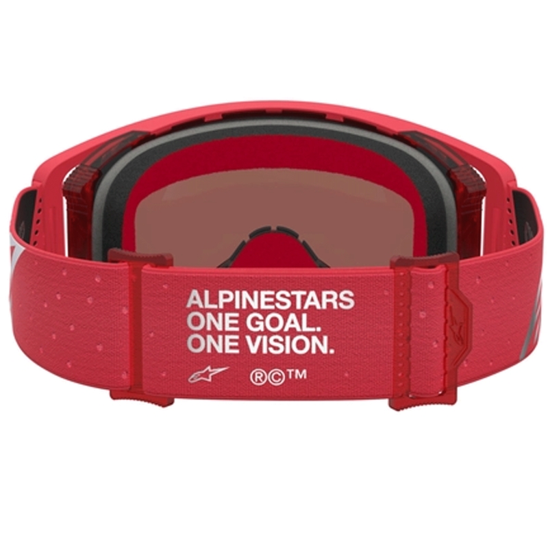 Occhiali da motocross Alpinestars Supertech Vesta rosso fluo cromato