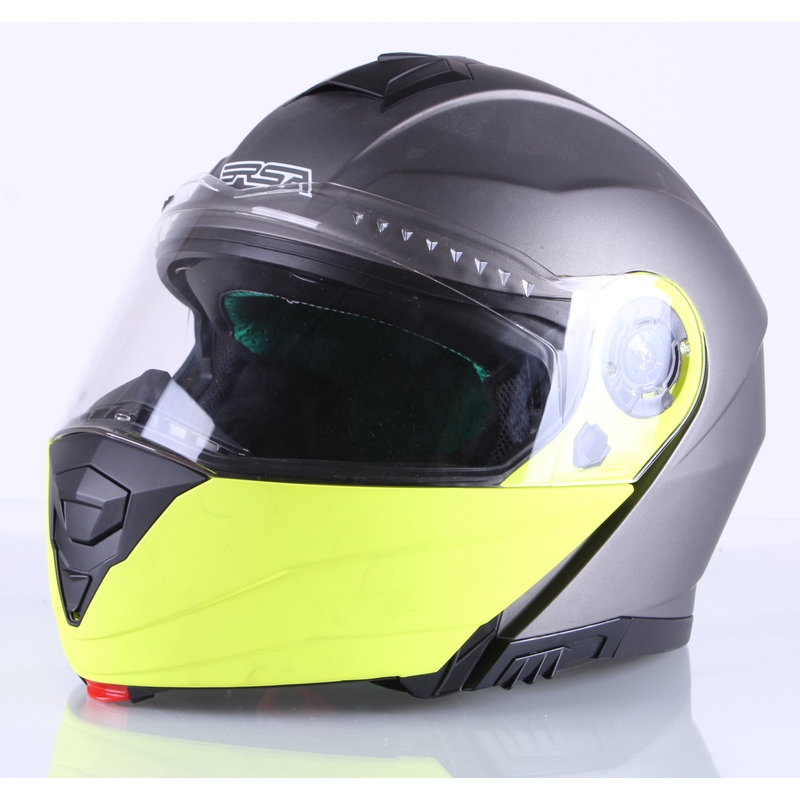 Vyklápěcí přilba na motorku RSA Titanos šedo-fluo žlutá výprodej