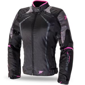 Giacca da motociclista donna SEVENTY DEGREES SD-JR49 nero-rosa - II. qualità