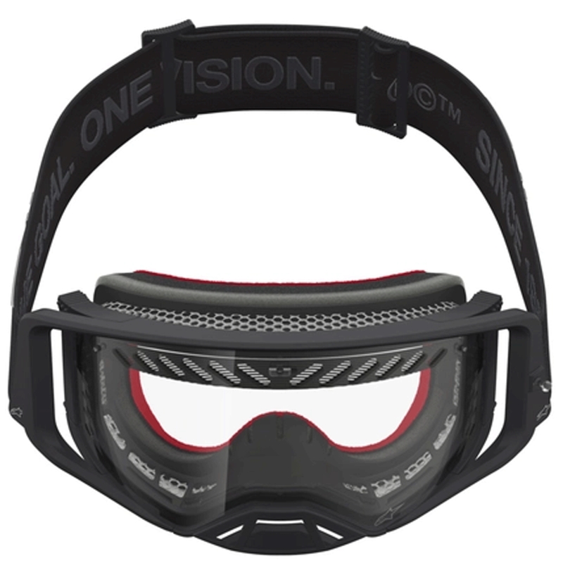 Occhiali da motocross Alpinestars Supertech Vesta neri-argento con plexiglass trasparente