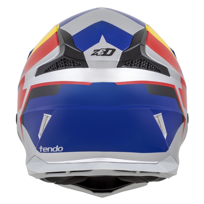 Casco da motocross ZED X1.9 Tendo blu perla-rosso-giallo-argento - II. qualità
