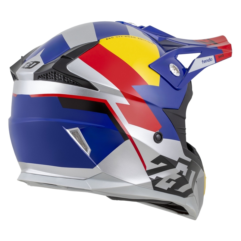 Casco da motocross ZED X1.9 Tendo blu perla-rosso-giallo-argento - II. qualità