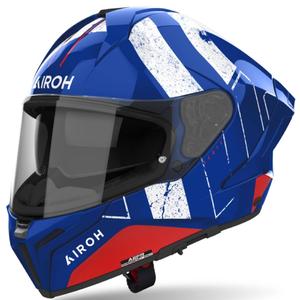 Casco moto integrale Airoh MATRYX Scope blu-rosso
