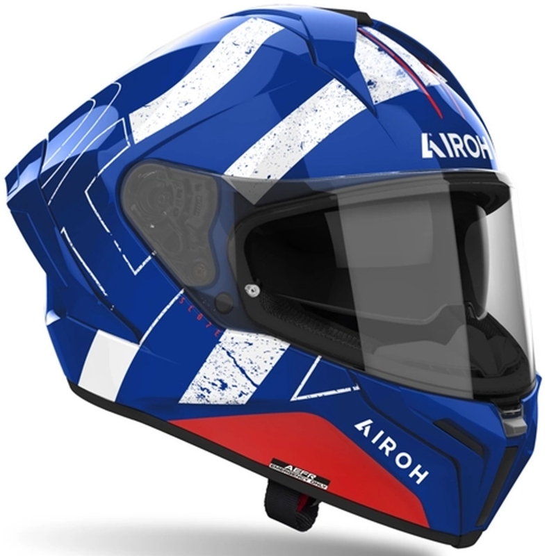 Casco moto integrale Airoh MATRYX Scope blu-rosso