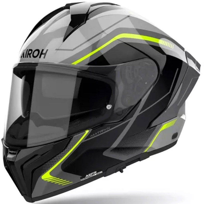 Casco integrale da moto Airoh MATRYX Wide nero-grigio-giallo