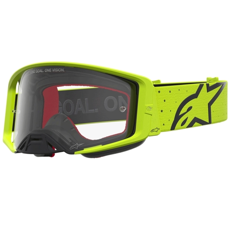 Occhiali da motocross Alpinestars Supertech Vesta giallo fluo-neri (plexiglass trasparente)