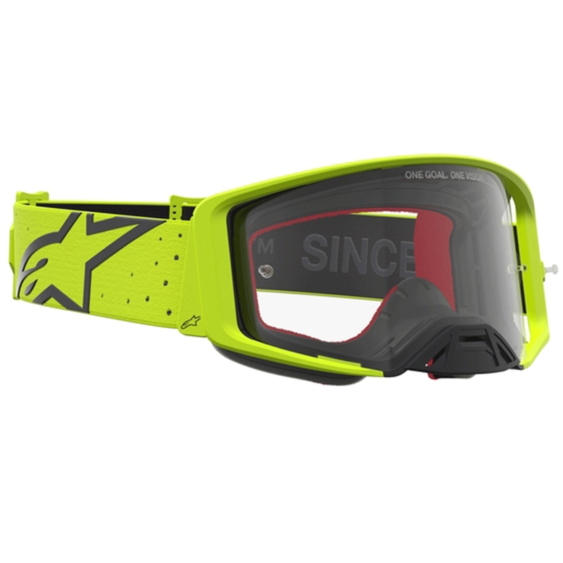 Occhiali da motocross Alpinestars Supertech Vesta giallo fluo-neri (plexiglass trasparente)