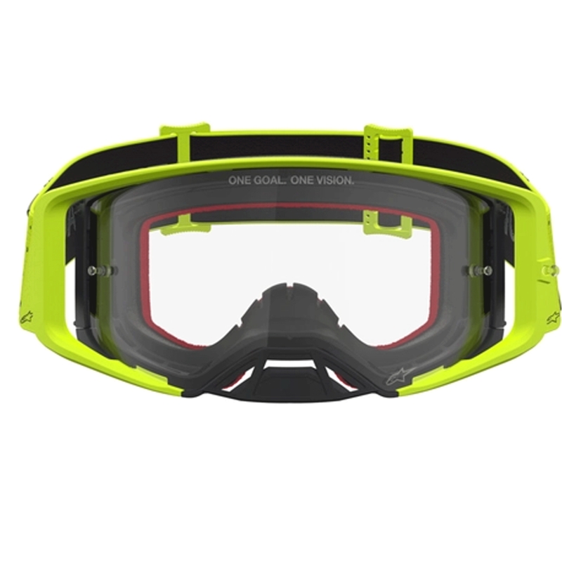 Occhiali da motocross Alpinestars Supertech Vesta giallo fluo-neri (plexiglass trasparente)
