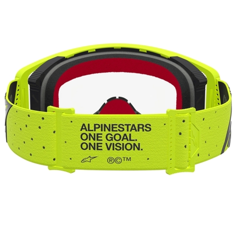 Occhiali da motocross Alpinestars Supertech Vesta giallo fluo-neri (plexiglass trasparente)