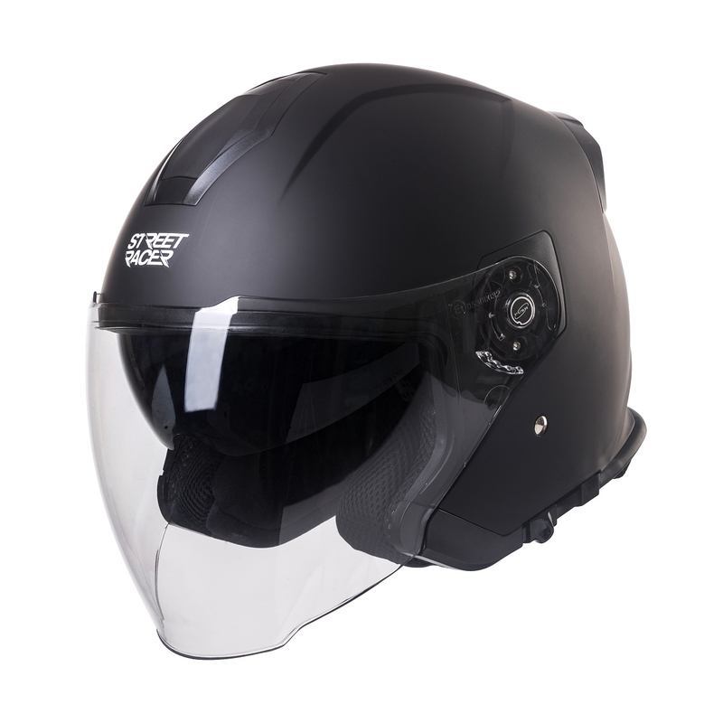Casco moto aperto Street Racer SR 01 MotoZem Performance nero Saldi