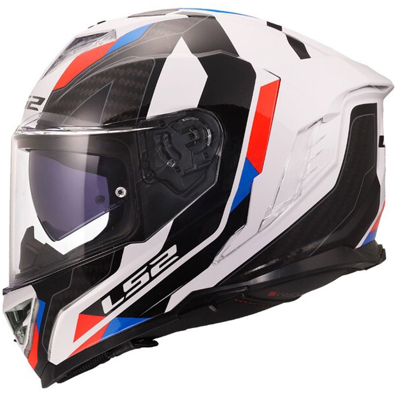 Casco integrale da moto LS2 FF818 Storm III Sports bianco-blu-rosso lucido - II. qualità