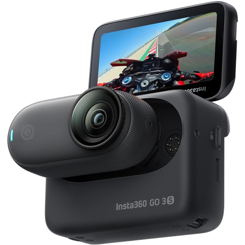 Insta360 GO 3S Action Camera da moto per casco, colore nero