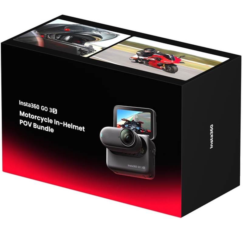 Insta360 GO 3S Action Camera da moto per casco, colore nero