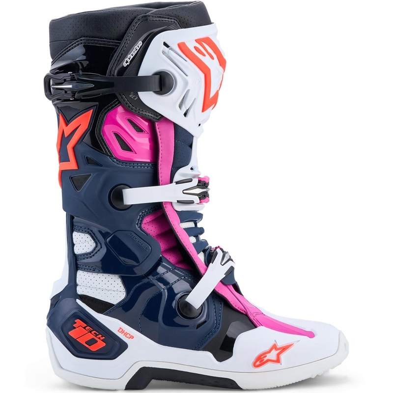 Stivali da motocross Alpinestars TECH 10 Supervented blu scuro-bianco-nero-viola