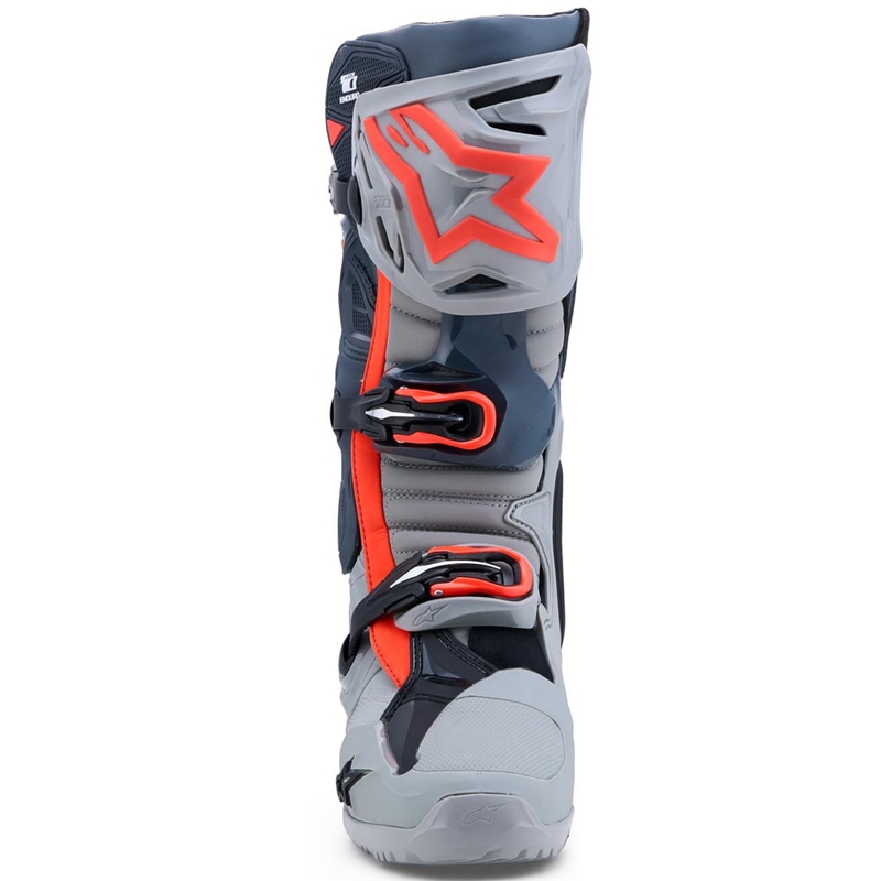 Stivali da moto Alpinestars Tech 10 Enduro Grigio-Grigio scuro-Rosso fluo