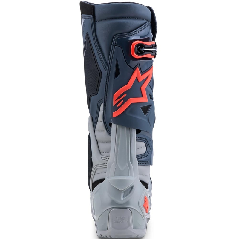 Stivali da moto Alpinestars Tech 10 Enduro Grigio-Grigio scuro-Rosso fluo