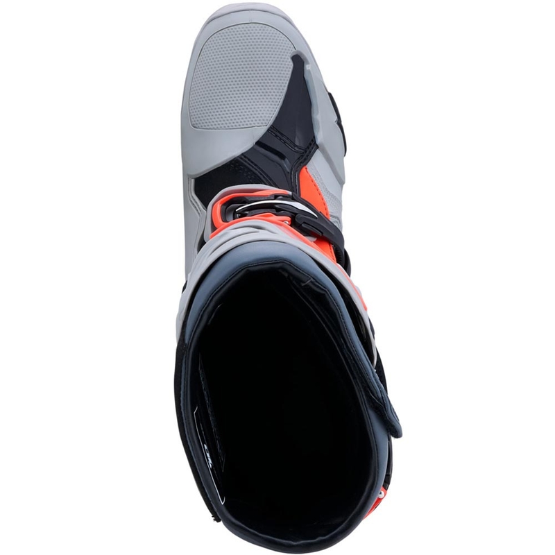 Stivali da moto Alpinestars Tech 10 Enduro Grigio-Grigio scuro-Rosso fluo