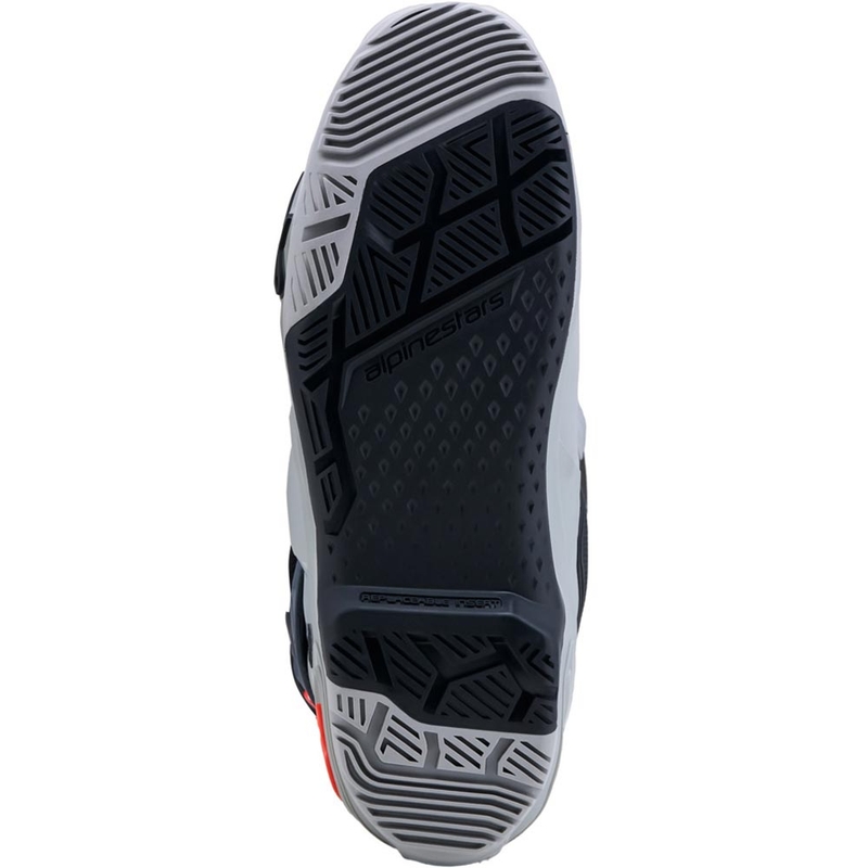 Stivali da moto Alpinestars Tech 10 Enduro Grigio-Grigio scuro-Rosso fluo
