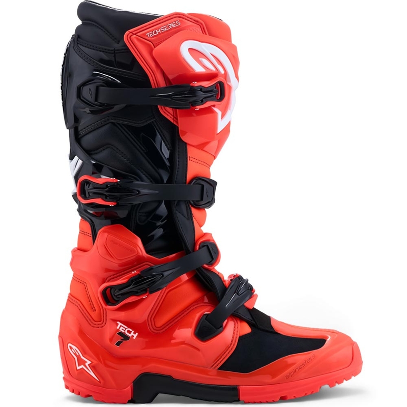 Stivali da moto Alpinestars TECH 7 Enduro rosso fluo-nero