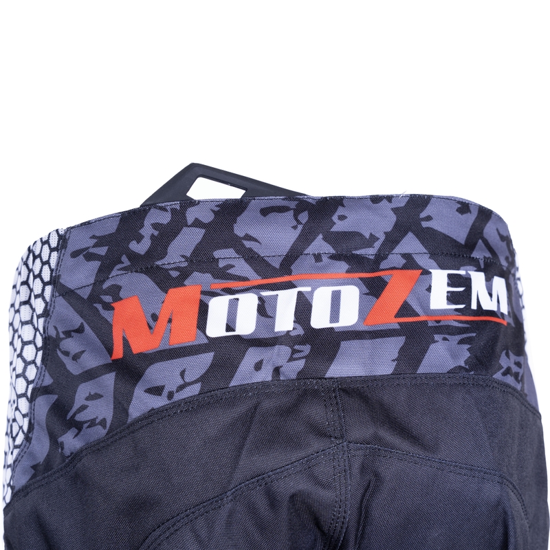 Pantaloni da motocross MotoZem Ground MX neri-bianchi-rossi