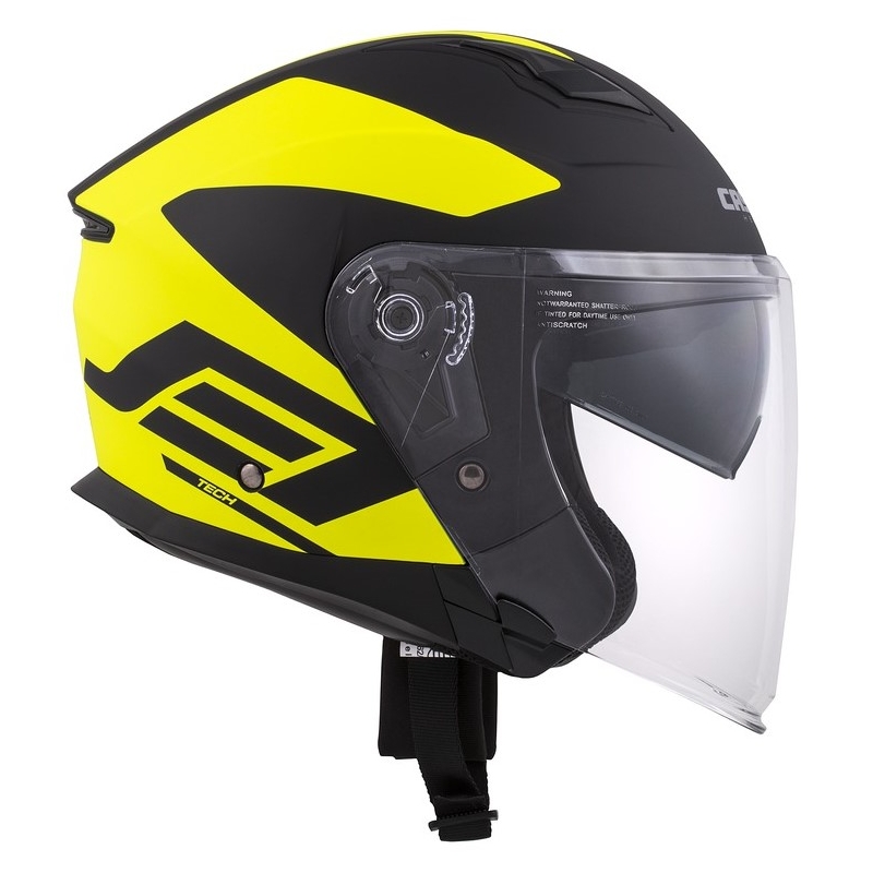 Casco moto aperto Cassida Jet Tech Corso nero-giallo fluo