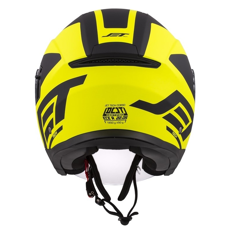 Casco moto aperto Cassida Jet Tech Corso nero-giallo fluo