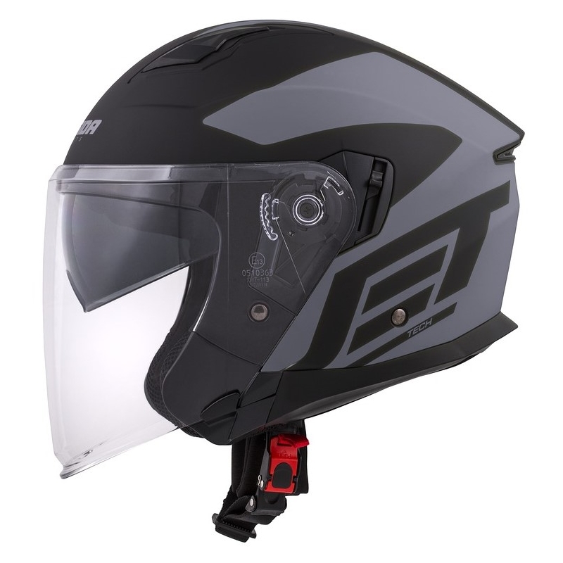Casco moto Cassida Jet Tech Corso Open Nero e Grigio