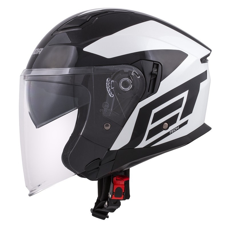 Casco moto Cassida Jet Tech Corso Open Bianco e Nero