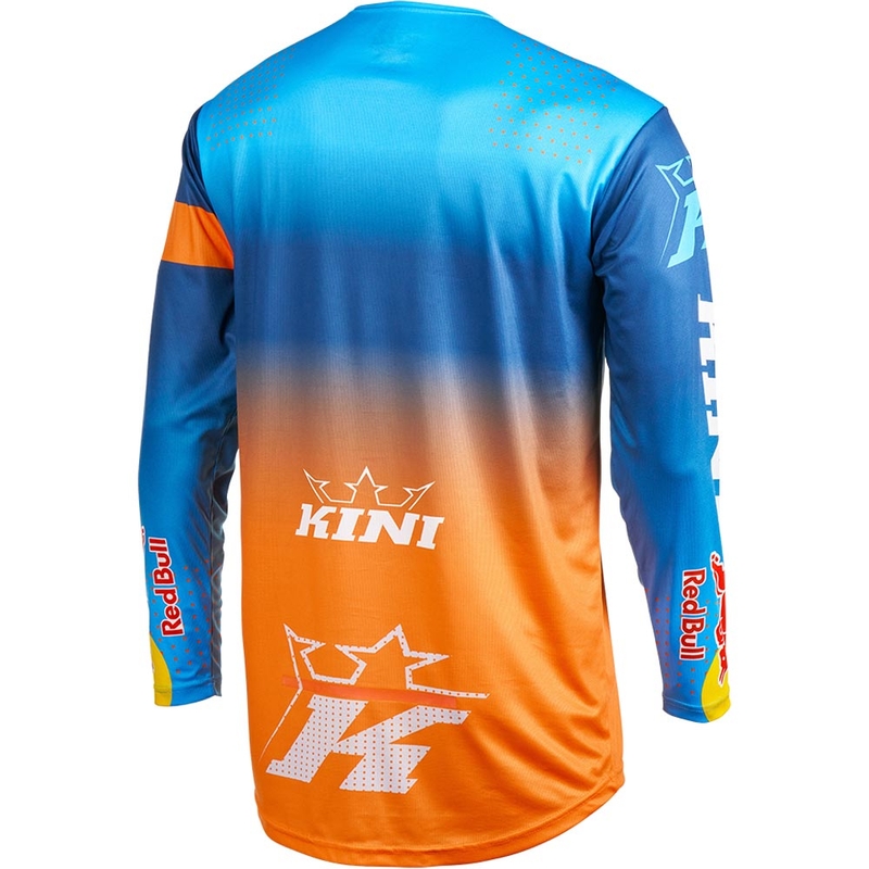 Maglia da motocross KINI Red Bull 1.0 Rallye blu-arancione
