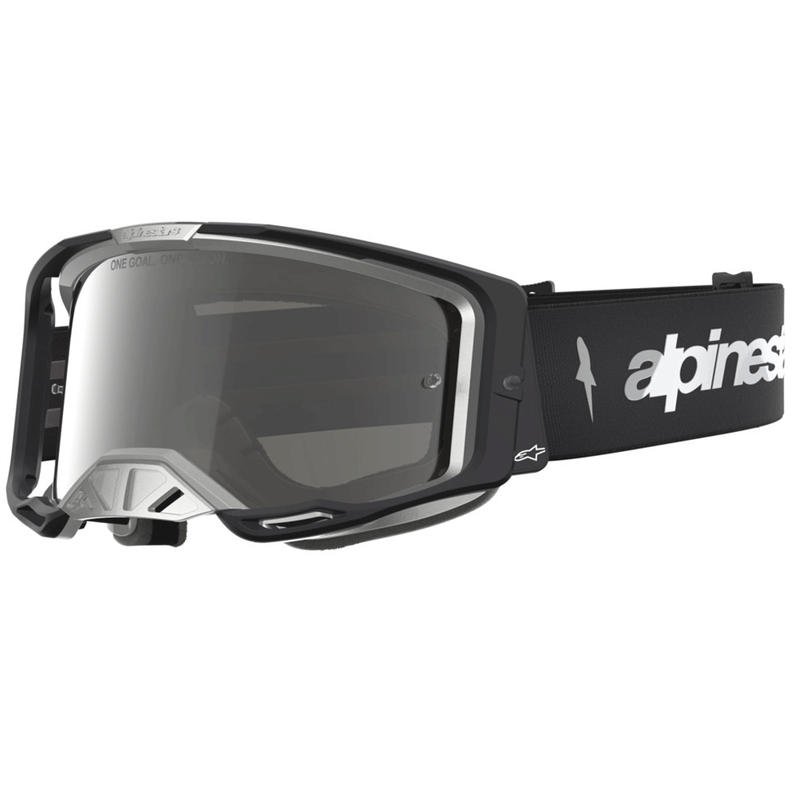 Occhiali da motocross Alpinestars Vision 8 Amber neri-argento