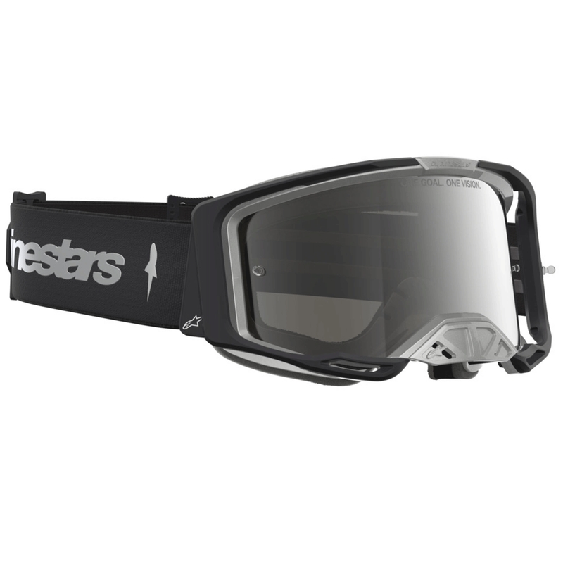 Occhiali da motocross Alpinestars Vision 8 Amber neri-argento