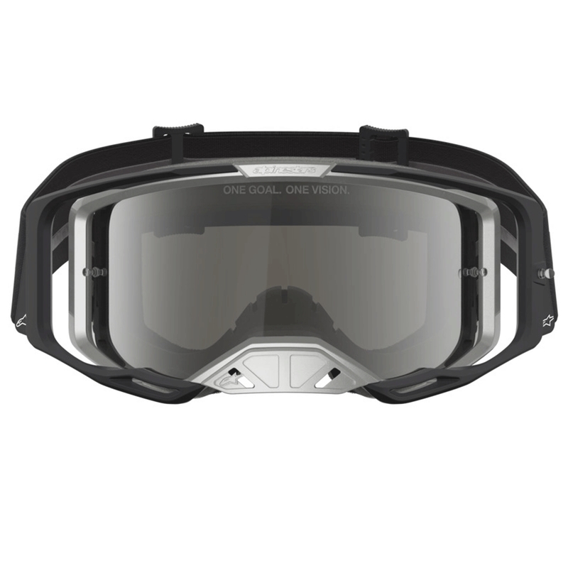 Occhiali da motocross Alpinestars Vision 8 Amber neri-argento