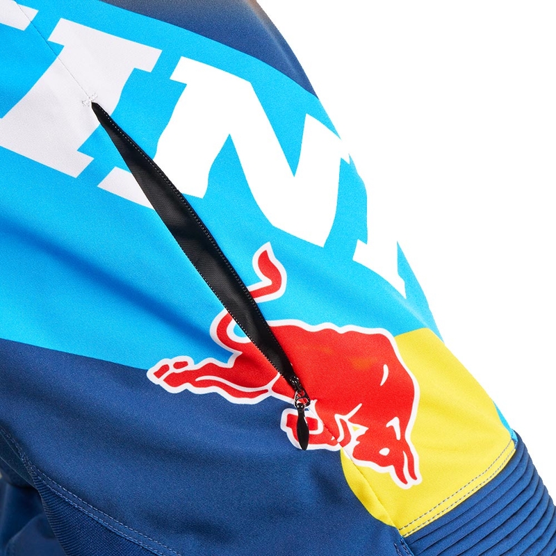 Pantaloni da motocross KINI Red Bull 1.0 Rallye blu-arancione